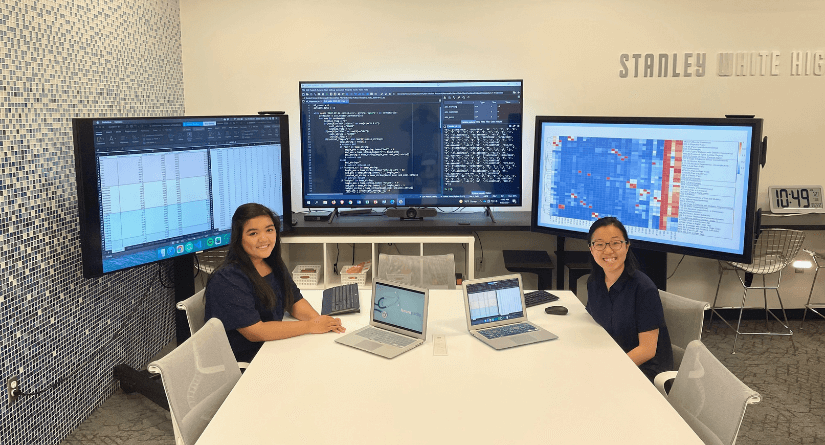 Gladys Chen in the Stanley White High-Performance Computing Lab 